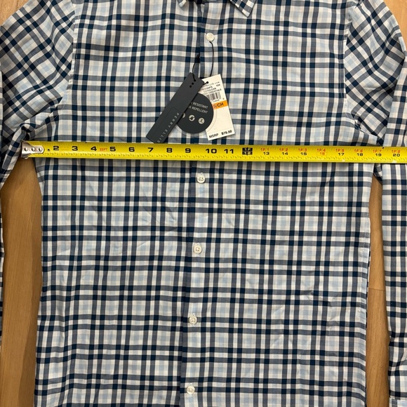 Perry Ellis Navy and White Plaid Shirt Slim‎ Fit Small NWT - Picture 7 of 7